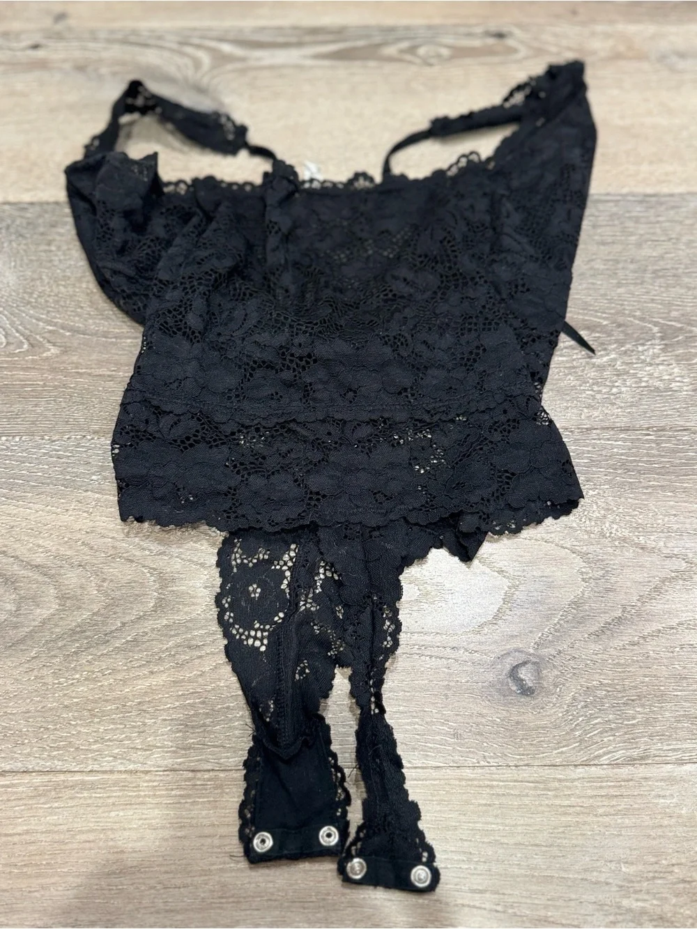 Free People lace bodysuit features a distinct lace-up front detail 1193
